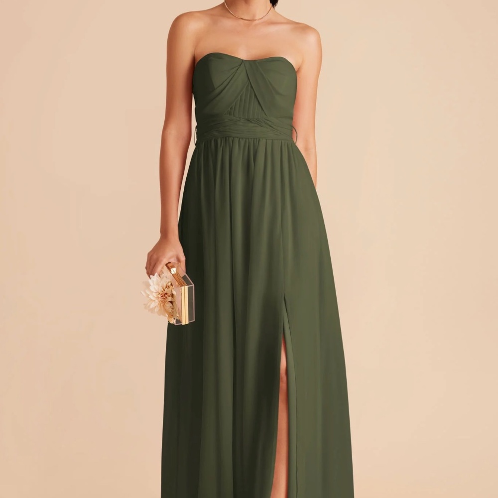 Elegant Green Strapless Maxi Dress